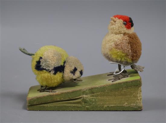 A Steiff Woolly birds on bellows movement, button and label, c.1930